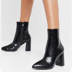 RAID Meadow Heeled Faux Crocodile Ankle Boots